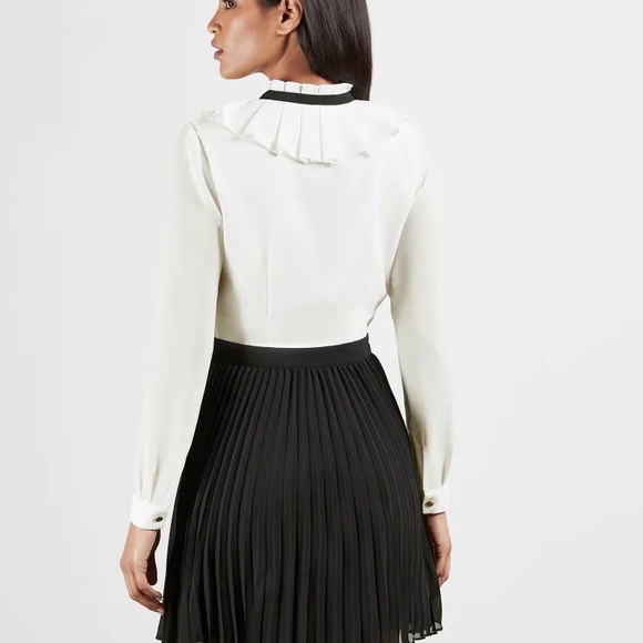 Ted Baker Zazu Pleated Mini Dress with Tie Detail Sz 2 - Picture 8 of 9